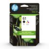 HP 61 Black/Tri-color Ink (2 Count - pack) | Works with DeskJet 1000, 1010, 1050, 1510, 2050, 2510, 2540, 3000, 3050, 3510; ENVY 4500, 5530; OfficeJet 2620, 4630 | Eligible for Instant Ink | CR259FN