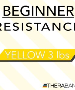 THERABAND Resistance Band 25 Yard Roll, Thin Yellow Non-Latex Professional Elastic Bands For Upper & Lower Body Exercise Workouts, Physical Therapy, Pilates, & Rehab, Dispenser Box, Beginner Level 2 Yellow - Thin 11 71J Pep0M0L