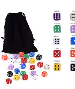 AUSTOR 100 Pieces Dice 6 Sided Game Dice Set, 10 x 10 16mm Acrylic Dice with Velvet Pouch for Tenzi, Farkle, Yahtzee, Bunco or Teaching Math 100 Pieces Round a 16 71J0lM5mVrL