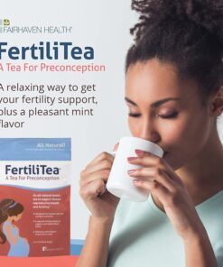 Fairhaven Health FertiliTea, 60 Servings, Organic Fertility Tea for Women to Boost Reproductive Health, Prenatal Herbal Tea to Support Menstrual Cycle & Hormone Balance, Contains Vitex, Mint Flavor 22 71J1t5dFp4L 1