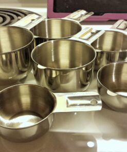 Bellemain One Piece Stainless Steel - Nesting measuring cups for Kitchen for Bakers , Dry - Ml & Oz measuring cup for Liquid, Metal, Set of 6 34 71J2gODeH4L