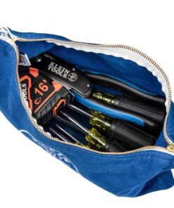 Klein Tools 5140 Canvas Zipper Bag, Tool Pouch, Tool Bag, Utility Bag, Bank Deposit Bag, 12.5 x 7-Inch, Olive/Orange/Blue/Yellow 4-Pack Olive, Orange, Blue, Yellow 17 71J40iJ6wJL