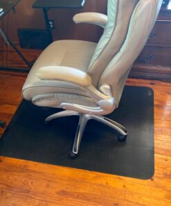 Office Rolling Chair Mat for Hardwood and Tile Floor, Black, Anti-Slip, Non-Curve, Chair Mat Best for Under the Computer Desk , 47 x 35 Rectangular Non-Toxic Plastic Protector, Not for Carpet 41 71J49r6QyL