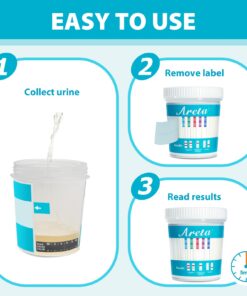 5 Pack Areta 5 Panel Instant Drug Test Kits Cups - Testing Marijuana (THC), COC, OPI 2000, AMP, BZO - Urine Drug Screen - #ACDOA-754 5 Count (Pack of 1) 10 71J521E99L