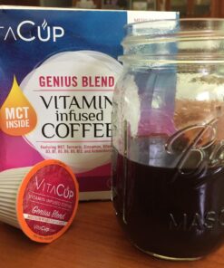 VitaCup Genius Keto Coffee Pods with MCT Oil, Turmeric and Vitamins B1, B5, B6, B9, B12, D3 for Energy & Focus in Recyclable Single Serve Pod Compatible with K-Cup Brewers Including Keurig 2.0 Genius + MCT 16 Count (Pack of 1) 31 71J5n8D0CcL