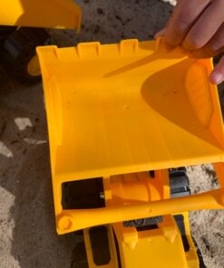 Amazon Basics Toy Construction Vehicle Set, Dump Truck and Bulldozer, Indoor/Outdoor, 10-Inch, Pack of 2, Yellow, 10.25" x 12" x 5.75" 49 71J5r1J0PEL