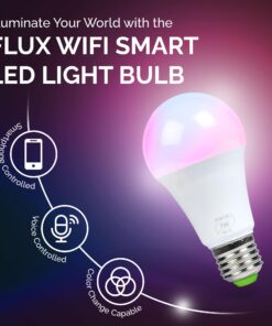 Flux WiFi Smart LED Light Bulb - Compatible with Alexa, Google Home Assistant & IFTTT - Smartphone Controlled Multicolored Color Changing Lights - Sunrise Wake Up Light & Dimmable Night Light 26 71J6DrFIeUL