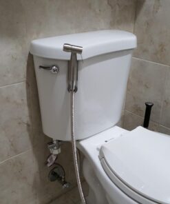 SmarterFresh Easy-Install Cloth Diaper Sprayer for Toilets – Luxury Handheld Bidet Attachment – Multi-Use Toilet Faucet with Simple Pressure Control (Curved Sprayhead) Stainless Steel 57 71J7sqigGJL