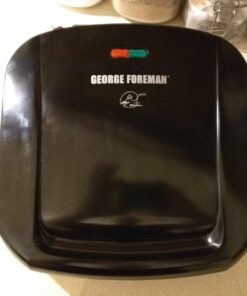 George Foreman 4-Serving Removable Plate Electric Grill and Panini Press, George Tough Non-Stick Coating, Drip Tray Catches Grease, Black 45 71J8FuipmDL
