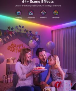 Govee 16.4ft RGBIC LED Strip Lights H617A, Smart LED Lights, App Control with Segmented DIY, Music Sync Mode, Bluetooth Control, Color Changing LED Light Strips for Bedroom, Gaming Room and Desk 36 71J8H3kWJbL