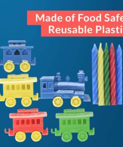 Oasis Supply Colorful Birthday Party Train Candle Holder For Cake Decorations, 7” x 3”, 5 Candles Included 19 71J92rGYviL