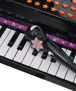 Qaba 37-Key Kids Toy Keyboard Piano Musical Electronic Instrument Grand Piano with with Microphone, Stool, MP3, U-Disk, Lights for 3-6 Years, Black 12 71J9BlKzt2L