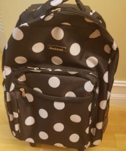 Rockland Double Handle Rolling Backpack, Black Dot, 17-Inch 32 71J9Y9ZY6EL