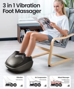 RENPHO Foot Massager Machine with Heat, Shiatsu Deep Kneading, Multi-Level Settings, Delivers Relief for Tired Muscles and Plantar Fasciitis, Fits Feet Up to Men Size 12,Brown Black-sl 21 71J9bIl9eJL