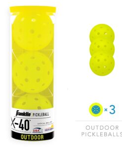Alternative view of Franklin Sports Outdoor Pickleballs - X-40 Pickleball Balls - USA Pickleball (USAPA) Approved - Official US Open Ball - 3 Packs, 12 Packs, 36 Pickleball Buckets, 100 + 400 Bulk Packs of Pickleballs Optic Yellow 3 Pack