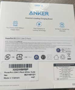 USB C Charger, Anker 2-Pack Fast Charger with Foldable Plug, PowerPort III 20W Cube Charger for iPhone 15/15 Plus/15 Pro/15 Pro Max/14, Galaxy, Pixel 4/3, iPad/iPad Mini, and More(Cable not Included) 2pack White 35 71J9o6f3XeL