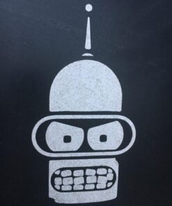 Alternative view of Crawford Graphix Futurama Bender Sticker Decal Laptop Notebook Die-Cut White Sticker Decal (11" White)