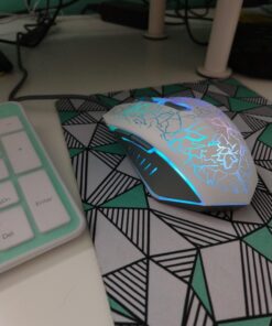 VersionTECH. Wired Gaming Mouse, Computer Mouse Ergonomic Mice with 7 LED Lights RGB Backlit, 6 Programmable Buttons, 4 Adjustable DPI for Laptop PC Gamer Desktop Chromebook Mac Games-White white 49 71JAnH6hkRL