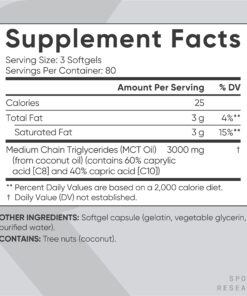 Sports Research Keto MCT Oil Capsules- Keto Fuel for The Brain & Body | Derived from Non-GMO Coconuts (240 Softgels) 240 Count (Pack of 1) 10 71JArErUULL
