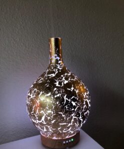 Porseme Gold Plated Essential Oil Diffuser Glass Aromatherapy Ultrasonic Humidifier, Auto Shut-Off,Timer Setting, BPA Free,Aroma Decoration for Home,Office,Gym,Spa,Premium Gift 100ml A4-100ml Gold Plated Aladdin 30 71JBAILItGL