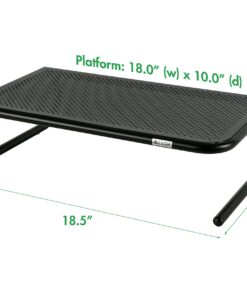 Alternative view of Allsop Large Metal Art Monitor Stand, 18-Inch wide platform holds 50 lbs with keyboard storage space - Black (30336) Large Monitor Stand