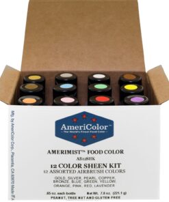 Americolor 12 Color SHEEN - PEARLESCENT Airbrush Color Kit 7.8 oz. Ounce (0.65 Oz each bottle) 15 71JBTUvgu8L