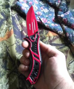 M-tech 8 Inch Spring Assisted Blood Red Folding Pocket Knife Tactical Combat 23 71JBnS24eDL