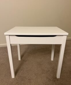 Amazon Basics Wood Lift-Top Kids Rectangular Study Desk, White 30 71JC899BKhL
