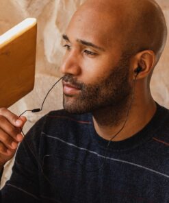 Panasonic ErgoFit Wired Earbuds, In-Ear Headphones with Microphone and Call Controller, Ergonomic Custom-Fit Earpieces (S/M/L), 3.5mm Jack for Phones and Laptops - RP-TCM125-K (Black) Black With Mic 38 71JCLaYfVL