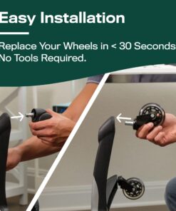 The Original Office Chair Caster Wheels Rollerblade Style (Set of 5), Safe for All Floors & Hardwood, Replacement for Desk Floor Mat, Universal Fit Modern 21 71JClzlnFTL