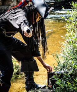 Ellie Shoes Men's 1" Heel Knee High Pirate with Buckle décor Boots Sizes Large Blkp 7 71JD4PShWL