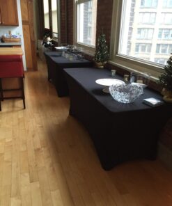 LinenTablecloth 6 ft. Rectangular Stretch Tablecloth Black 16 71JDbnRqCoL