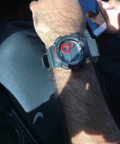 FANMIS Mens Military Multifunction Digital Watches 50M Water Resistant Electronic 7 Color LED Backlight Black Sports Watch red 38 71JDia layL