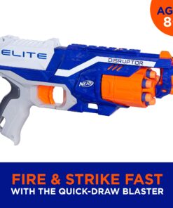 Nerf Disruptor Elite Blaster - 6-Dart Rotating Drum, Slam Fire, Includes 6 Official Nerf Elite Darts - for Kids, Teens, Adults, (Amazon Exclusive) Classic 23 71JE0zDFVcL