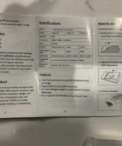 ORICO 2.5 inch USB C Hard Drive Enclosure USB 3.1 Gen 1 to SATA III External Hard Drive Case for SSD HDD 9.5 7mm Tool-Free with UASP, White (25PW1-C3) ORICO-25PW1-C3-WH 31 71JE5wlDUpL