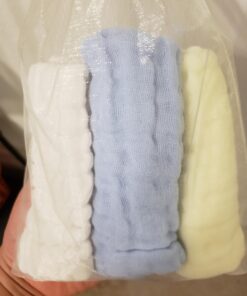 MUKIN Baby Washcloths - Natural Cotton Baby Wipes - Soft Newborn Baby Face Towel and Washcloth for Sensitive Skin- Baby Registry as Shower, 5 Pack 12x12 inches 32 71JEP1do4CL