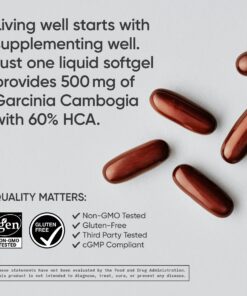 Sports Research Garcinia Cambogia Extract (60% HCA) with Extra Virgin Organic Coconut Oil | Non-GMO, Soy & Gluten Free (180 Liquid Softgels) 180 Count (Pack of 1) 12 71JF7Wyf dL