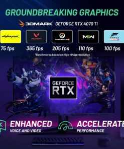 Skytech Gaming PC Desktop – Intel Core i7 12700F 2.1 GHz, NVIDIA RTX 4070 Ti, 1TB NVME SSD, 16GB DDR4 RAM 3200, 750W Gold PSU, 360mm AIO, 11AC Wi-Fi, Windows 11 Home 64-bit,Black 12700F | 4070 Ti 29 71JFG9jVgL