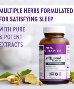 New Chapter Sleep Aid – Zyflamend Nighttime for Sleep Support with Turmeric + Valerian Root + Lemon Balm + Holy Basil, Vegetarian Capsules, 60 Count 12 71JFQQltNS