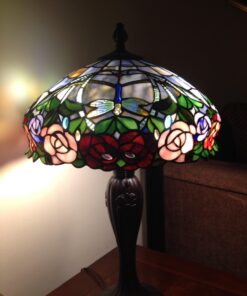 Dale Tiffany TT12232 Zenia Rose Table Lamp, 27" x 16.25" x 16.25", Fieldstone 24 71JFzMwFTvL