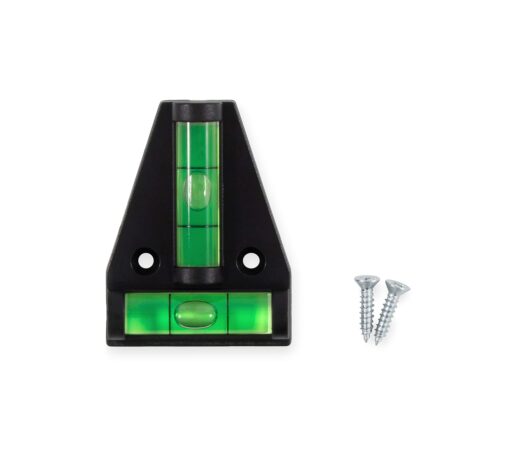 Camco RV T Level | Assists You in Leveling Your RV | For Front-to-Back and Side-to-Side Leveling | Screw-Mounted (25543), Green,black