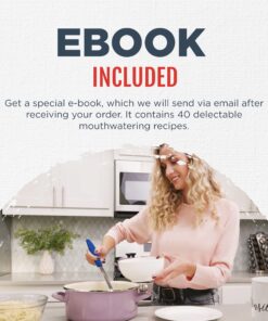 Culinary Couture 6-Piece Stainless Steel & Silicone Kitchen Utensils Set, Silicone Cooking Utensils, Heat Resistant Kitchen Cooking Utensils Set, Includes a Bonus Recipe E-Book, Blue 6 Piece - Large 22 71JG3JwSzrL 1