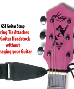 Alternative view of Performance Plus GS1B Electric or Acoustic Black Guitar Strap Including Ties for Acoustics, 53"