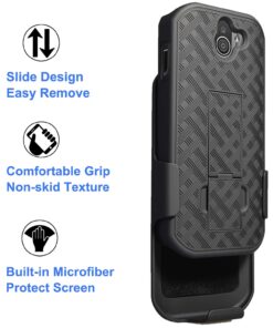 Kyocera DuraForce Pro 2 Case, Ailiber E6910 Holster with Screen Protector, Swivel Belt Clip, Kickstand Holder, Shock Proof Pouch Slim Shell Slide Cover for Verizon Kyocera Dura Force Pro2 - Black 10 71JGTiFk vL