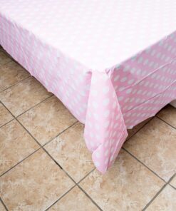 Unique Industries Dotted Rectangular Plastic Table Cover, 54" x 108", Light Pink 15 71JGnkt ixL