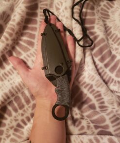 Master USA MU-1119GC Tactical Neck Knife, Black Blade, Cord-Wrapped Steel Handle, 6.75-Inch Overall, Grey Camo 46 71JHyXZAIOL