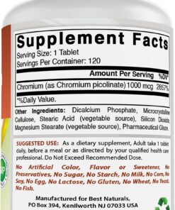 Best Naturals Chromium Picolinate 1000 mcg 120 Tablets 20 71JIGro SIL