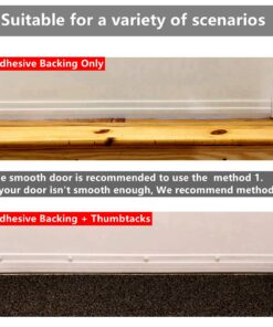 BAINING Door Draft Stopper Door Sweep for Exterior/Interior Doors, Weatherproofing Door Seal Strip Under Door Draft Blocker Seal, Soundproof Door Bottom Weather Stripping, 2" W x 39" L, White 29 71JIHp9ykKL