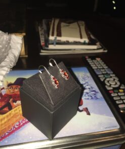 Amazon Collection Sterling Silver Genuine and Created Gemstone Three Stone Birthstone Leverback Dangle Earrings Garnet,January 22 71JIZDBdIaL