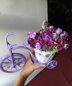 Louis Garden Nostalgic Bicycle Artificial Flower Decor Plant Stand (Purple) Purple 27 71JJJaKCxFL